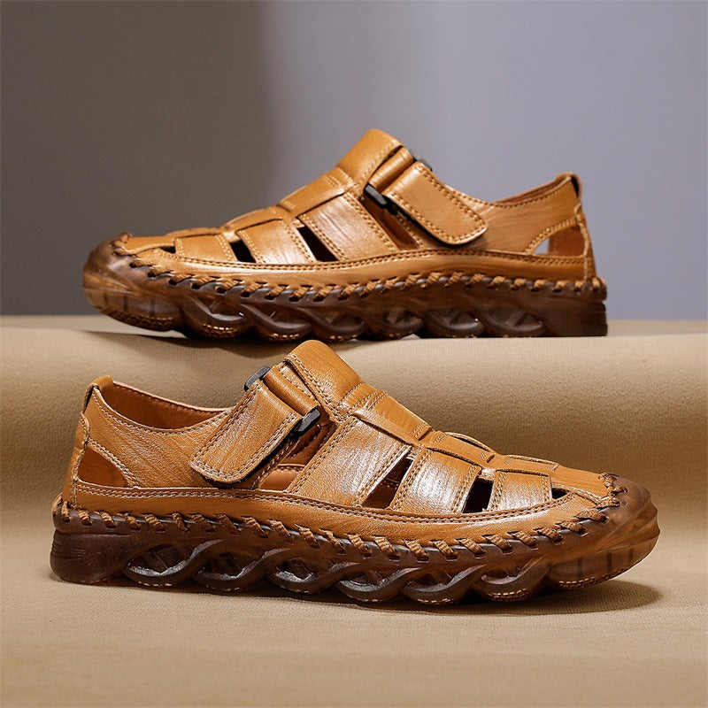 Damen Bequeme Lederfreizeitschuhe mit verstellbarem Klettverschluss EB