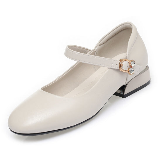 Damen Mary Jane Ballerinas mit elegantem Riemchen und modischem Strassdetail EB