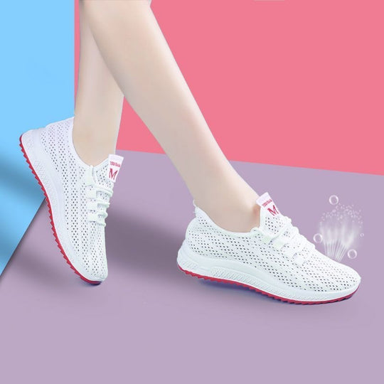 Damen trendige Sport Sneakers mit atmungsaktivem Strick-Obermaterial EB
