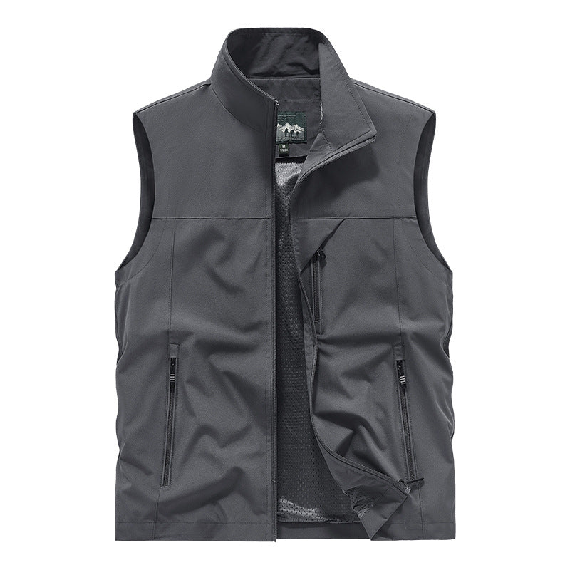 Herren Atmungsaktive Softshell-Outdoorweste mit Mesh‑Innenfutter und Reißverschlusstaschen EB