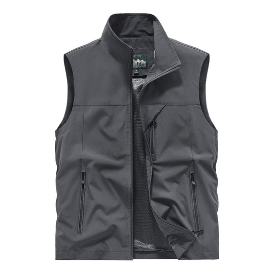 Herren Atmungsaktive Softshell-Outdoorweste mit Mesh‑Innenfutter und Reißverschlusstaschen EB