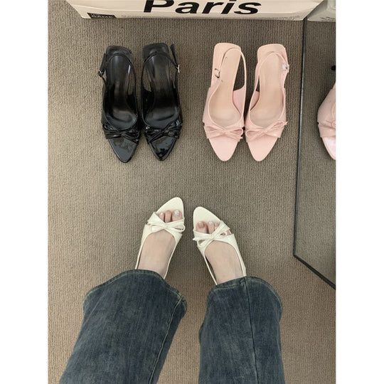 Damen Slingback-Pumps mit zarter Schleifenverzierung EB
