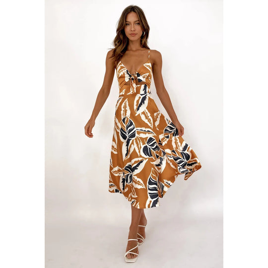 Damen Wickelkleid mit floralem Print und verspielt schwingendem Saum EB