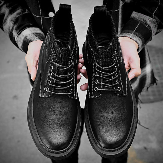Damen Robuste und stylische Schnürboots mit gestricktem Knöchelbereich EB