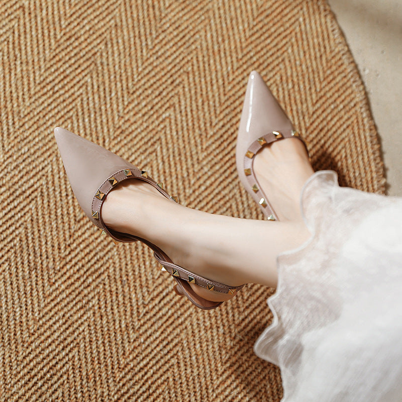 Damen Slingback-Pumps mit strukturierter Oberfläche und glamourösem Schmuckdetail EB