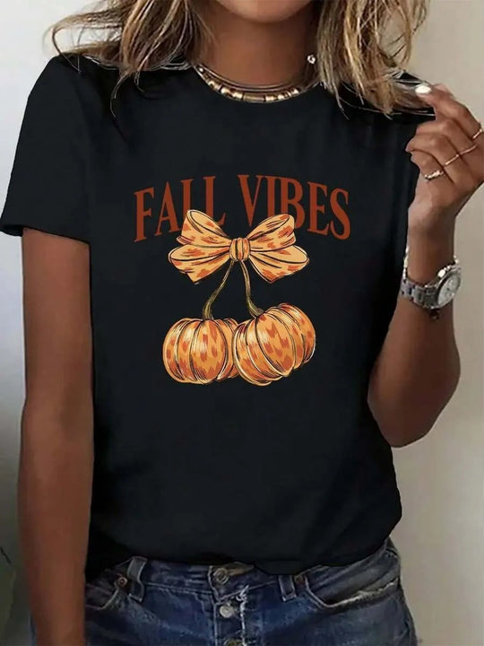 Damen T-Shirt mit stylischem Kürbis-Motiv und aufregendem Animal-Print EB