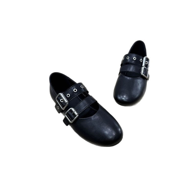Damen Komfortable Ballerinas mit Schnallen EB