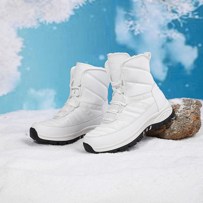 Damen gefütterte Winterstiefel mit rutschfester Sohle und elastischem Schnellschnürsystem EB