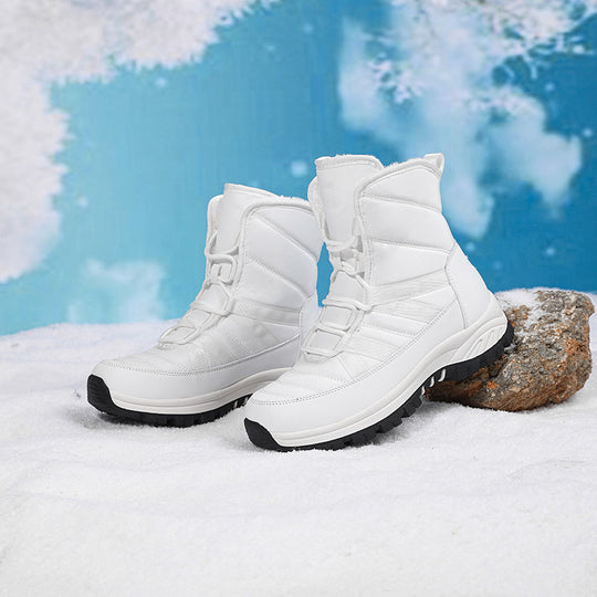 Damen gefütterte Winterstiefel mit rutschfester Sohle und elastischem Schnellschnürsystem EB