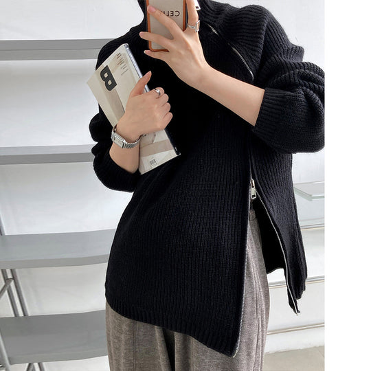Damen Flair Pullover mit asymmetrischem Schnitt und Stehkragen EB