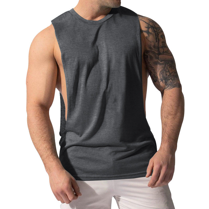 Herren nan Muskelshirt mit extra tiefen Armöffnungen und atmungsaktivem Baumwollmix EB