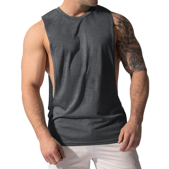 Herren nan Muskelshirt mit extra tiefen Armöffnungen und atmungsaktivem Baumwollmix EB