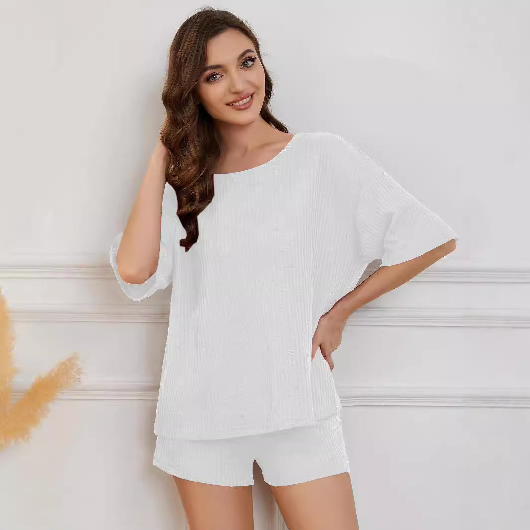 Damen Bequemes Set aus oversize Oberteil und Shorts EB