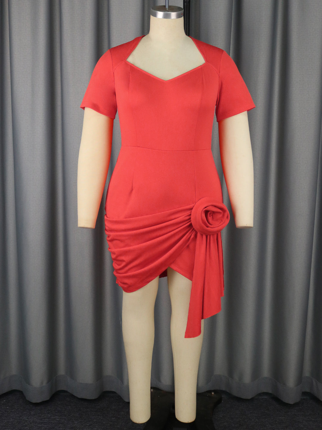 Damen figurbetontes Kleid mit asymmetrischem Drapierungsdetail EB