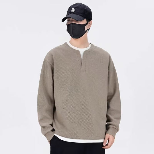 Herren lässiger Sweatshirt mit modernem Stehkragen und hochwertiger Textur EB