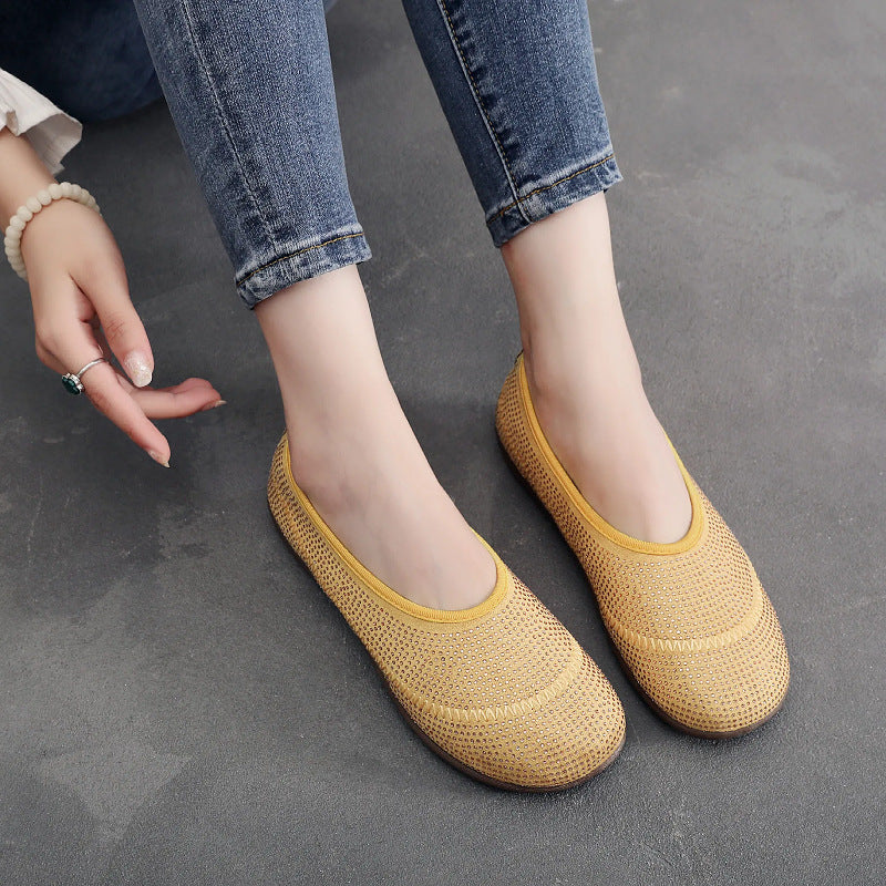 Damen bequeme Slip-On Schuhe mit atmungsaktivem Gewebe EB