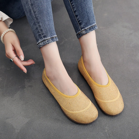Damen bequeme Slip-On Schuhe mit atmungsaktivem Gewebe EB
