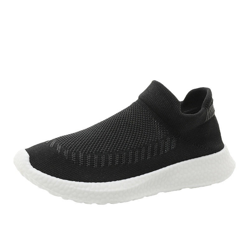 Damen atmungsaktive Slip-On Sneakers mit flexiblem Strick-Obermaterial EB