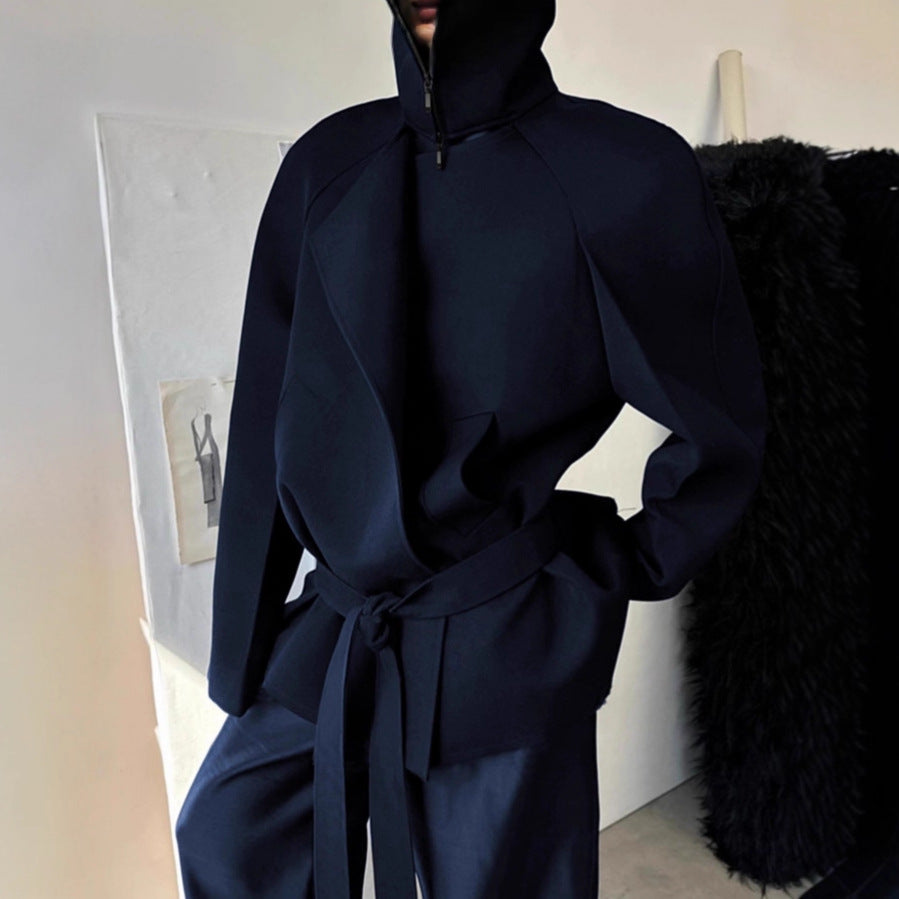 Damen Modische Jacke mit hohem Kragen und taillierter Silhouette EB