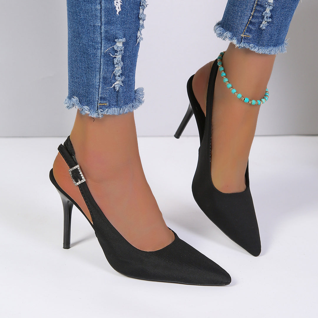 Damen Slingback Pumps mit elegantem Spitzer und feinem Material EB