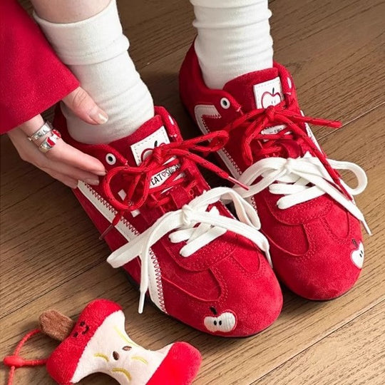 Damen bequeme Sneaker mit verspieltem Schleifendesign und atmungsaktiver Sohle EB