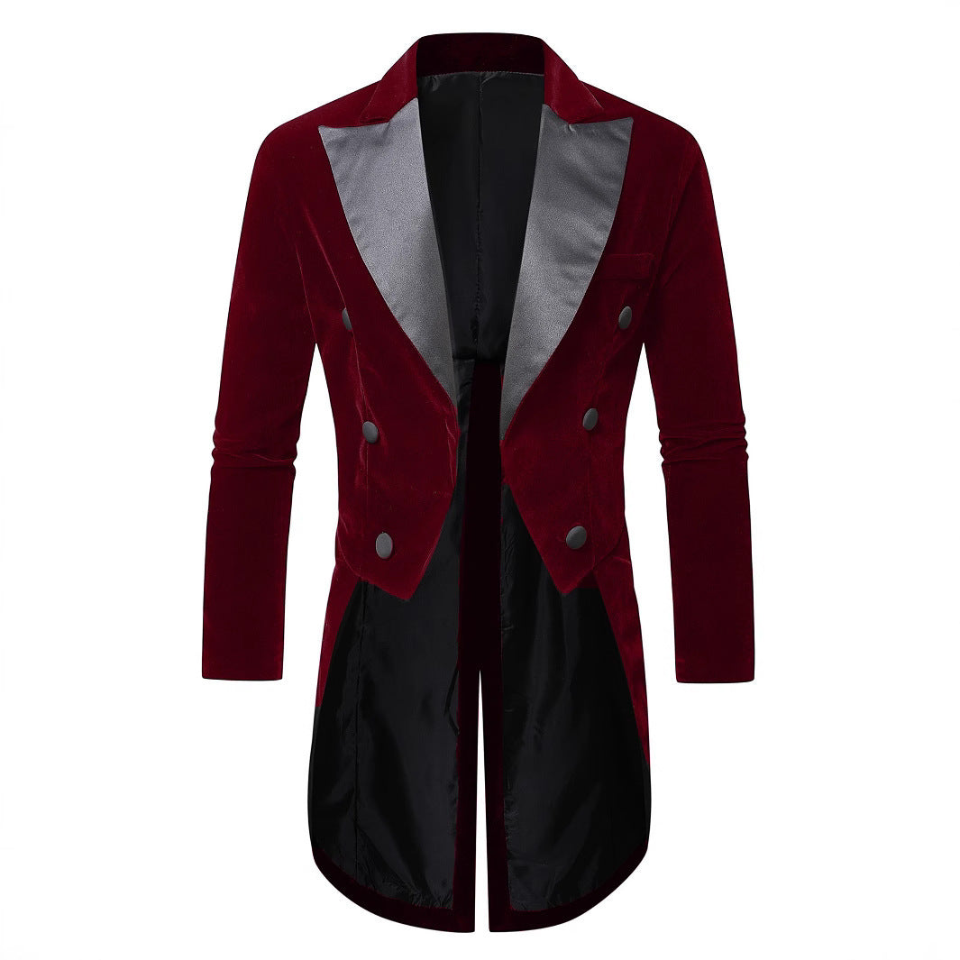 Herren eleganter Samtblazer mit modernem Schnitt und glänzenden Details EB