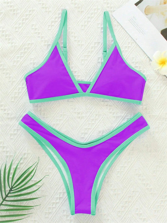 Damen Bikini-Set mit sportlichem Schnitt und trendigen Kontrastdetails EB