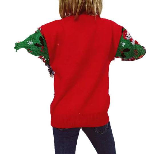 Damen Weihnachts-Pullover mit festlichem Motiv und angenehmem Schnitt EB