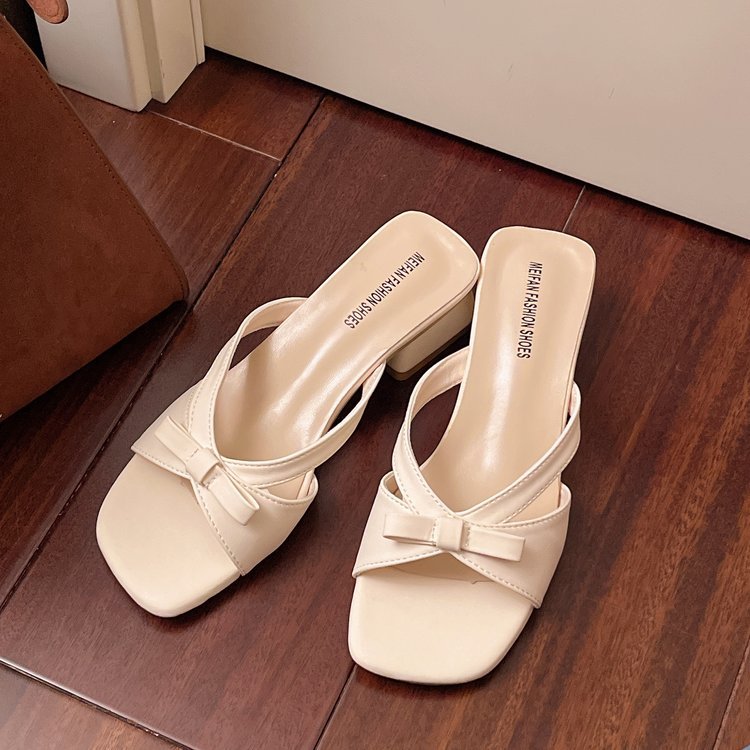 Damen elegante Slingback-Sandaletten mit dekorativem Schleifenakzent EB