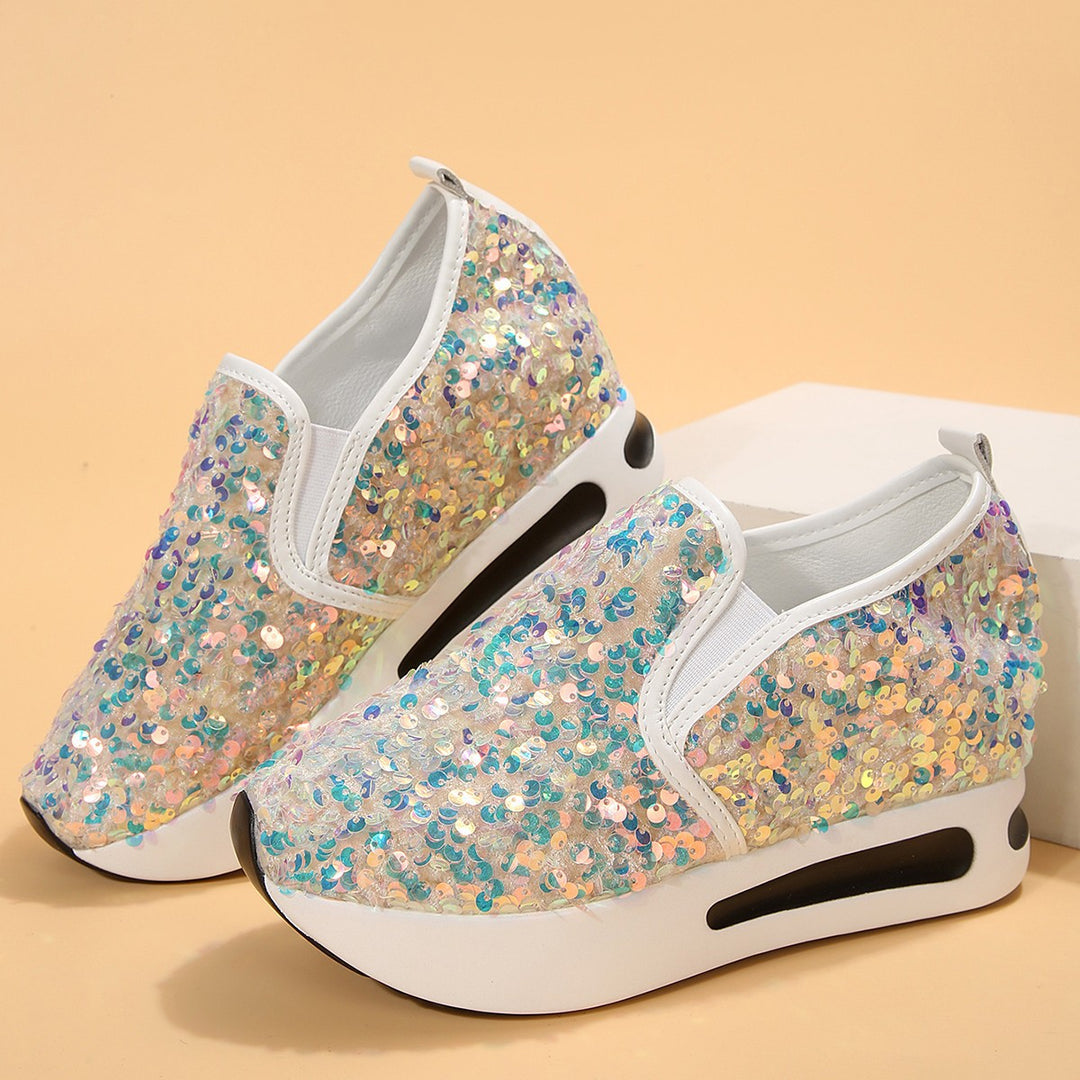 Damen Slip-On Sneakers mit floralem und atmungsaktivem Obermaterial EB