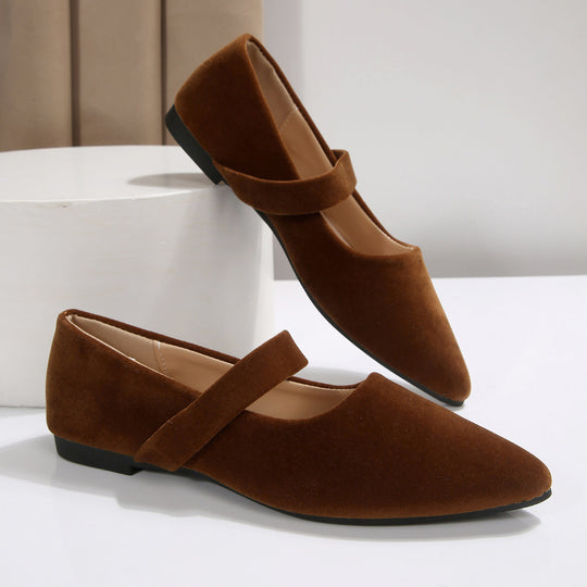 Damen Bequeme Ballerinas mit modischem Riemen EB