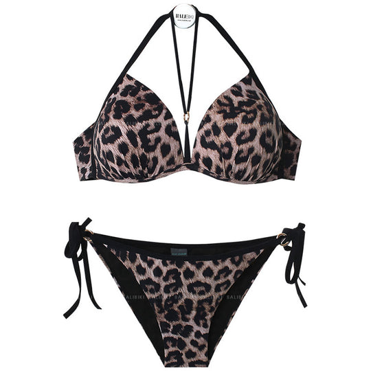 Damen Bikini-Set mit modischem Leopardenmuster und verstellbaren Trägern EB