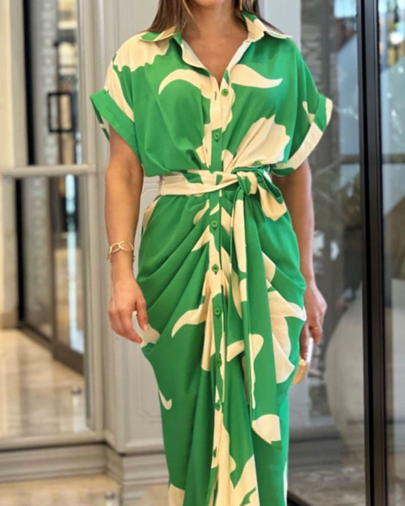 Damen Midikleid mit modernem Schnitt und schickem Taillengürtel EB