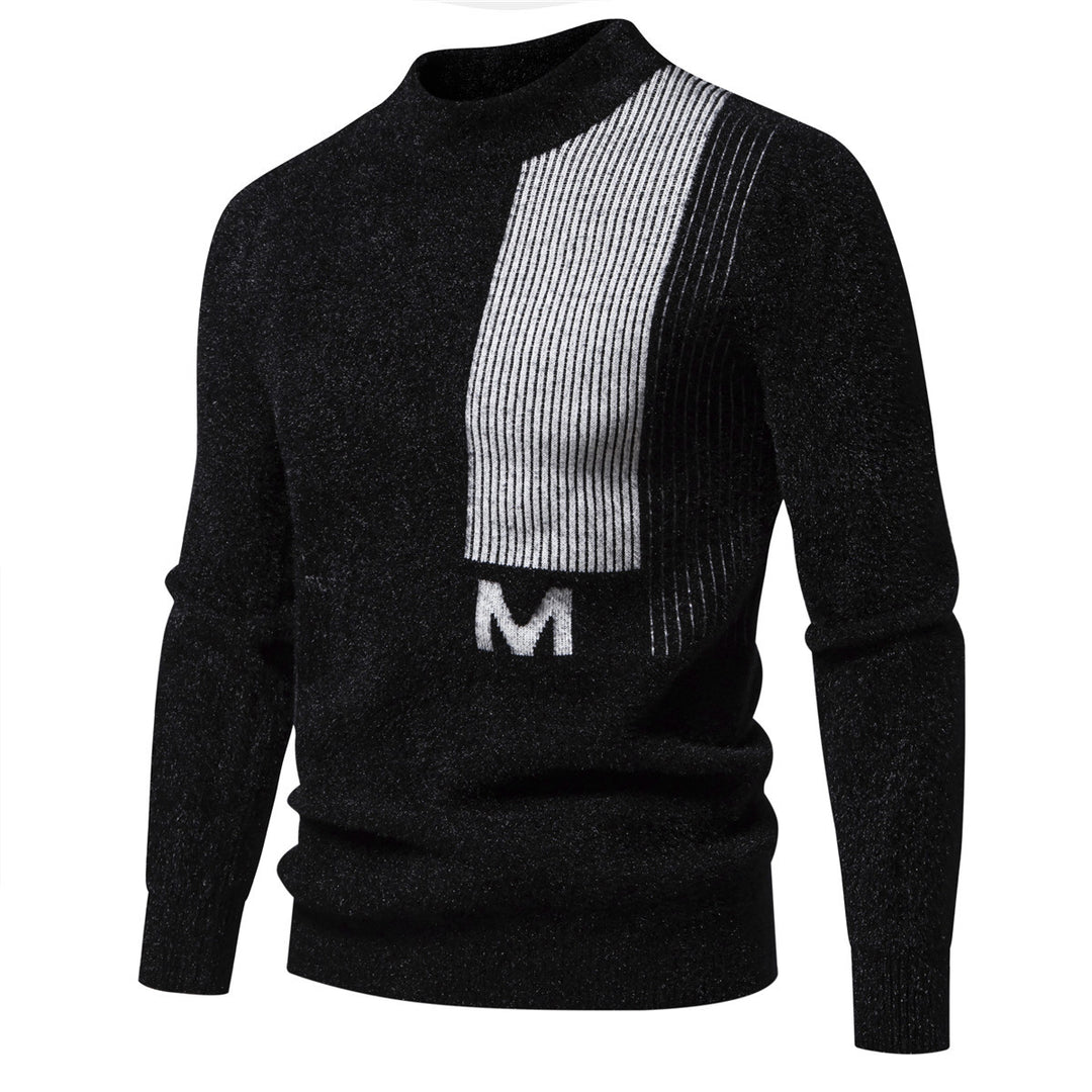 Herren Hochwertiger Strickpullover mit modernem Stehkragen und strukturiertem Design EB