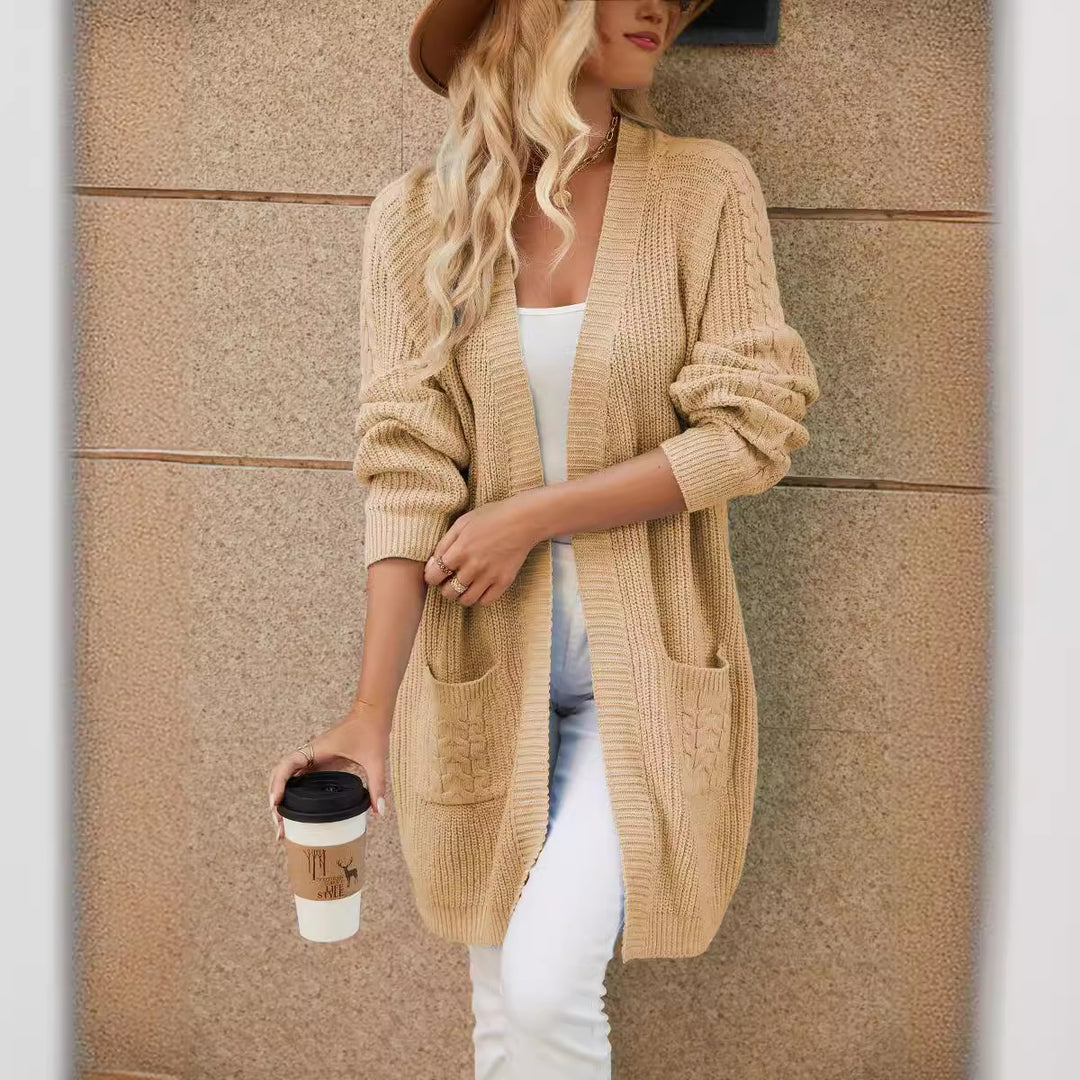 Damen Grobstrickcardigan mit praktischen Taschen und lässigem Schnitt EB