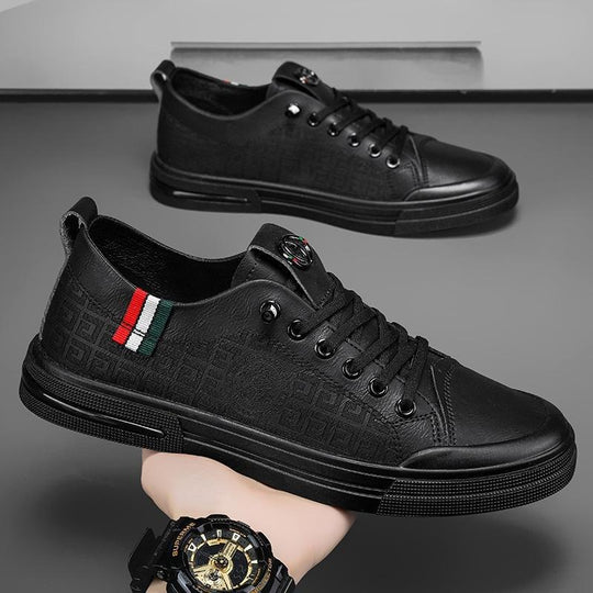 Damen modische Sneakers aus hochwertigem Leder mit strapazierfähiger Laufsohle EB