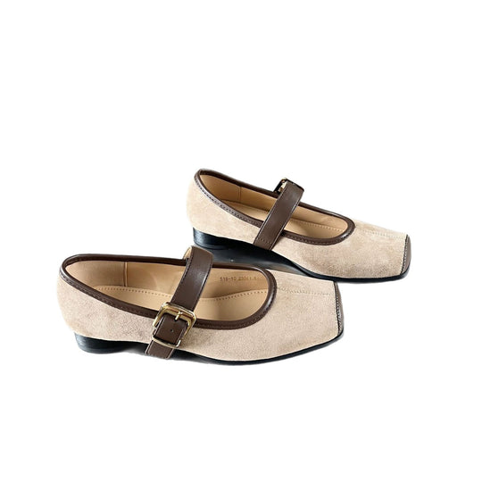 Damen elegante Slipper mit modischer Riemenverzierung und hochwertiger Veloursoberfläche EB