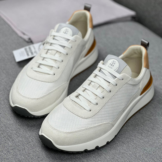 Damen modische Sneakers mit atmungsaktiver Mesh-Oberfläche und eleganten Akzenten EB