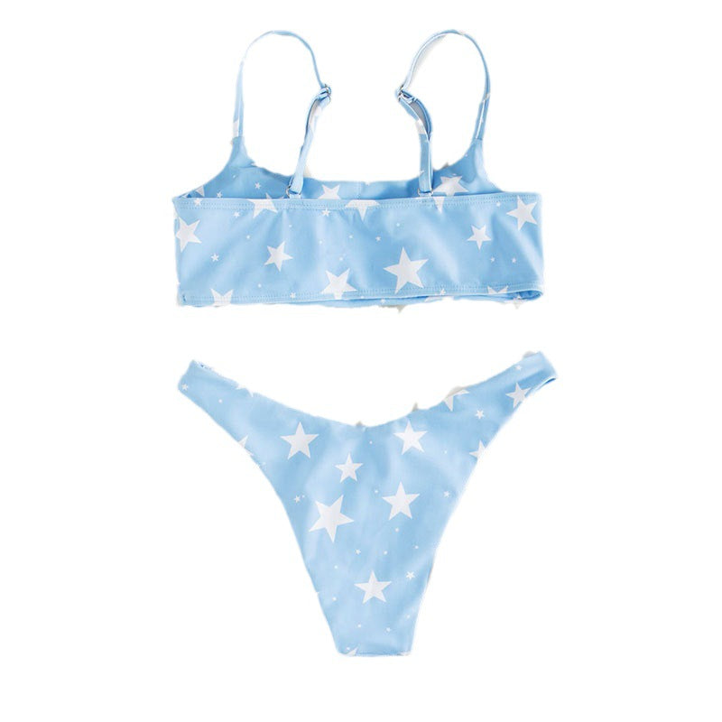 Damen Bikini-Set mit modischem Sternmuster EB