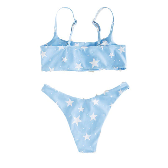 Damen Bikini-Set mit modischem Sternmuster EB