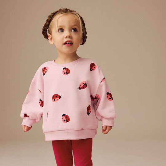 Mädchen Sweatshirt mit fröhlichem Marienkäfer-Motiv EB