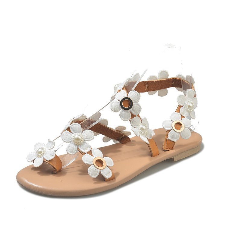 Damen Sandalen mit floralen Akzenten und rutschfester Sohle EB