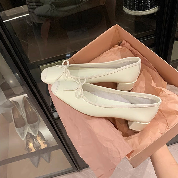 Damen elegante Ballerinas mit zartem Schleifen-Detail EB