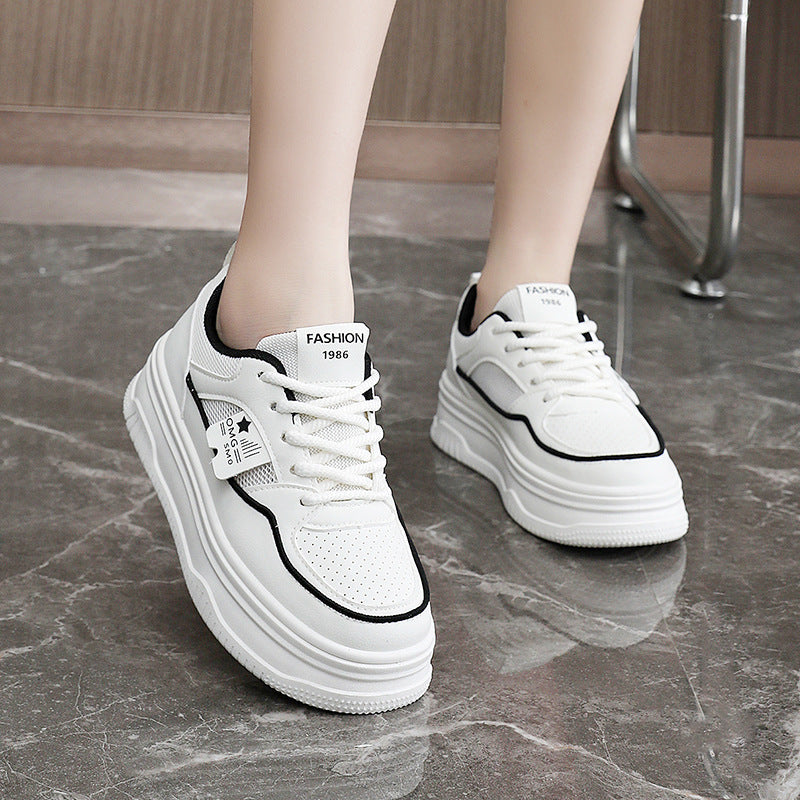Damen Sneakers mit erhöhtem Sohlenprofil und atmungsaktiver Mesh-Oberfläche EB