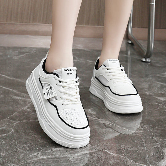 Damen Sneakers mit erhöhtem Sohlenprofil und atmungsaktiver Mesh-Oberfläche EB