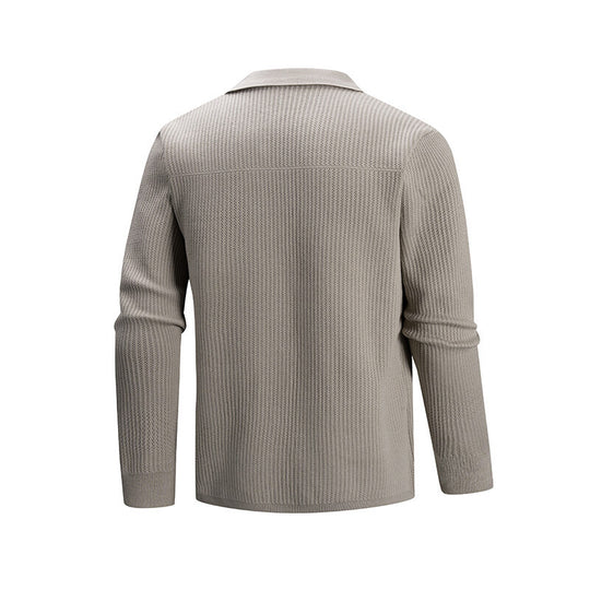 Herren Strickjacke mit modernem Rippmuster und praktischen Taschen EB