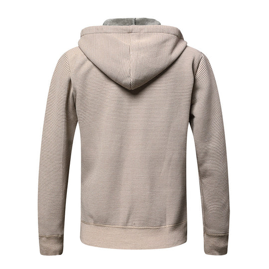 Herren fleecegefütterte Kapuzenjacke mit modischem Rippdesign EB