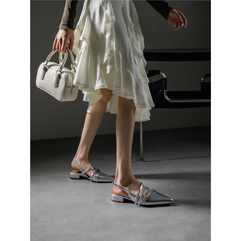 Damen elegante Ballerinas mit verziertem Riemendesign EB
