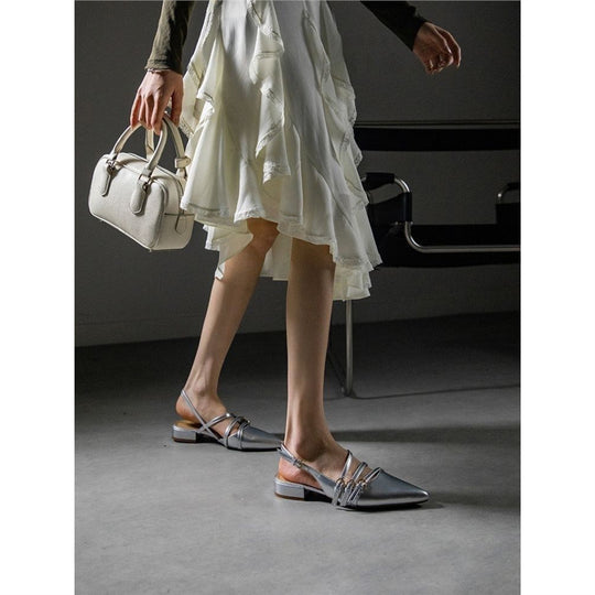 Damen elegante Ballerinas mit verziertem Riemendesign EB