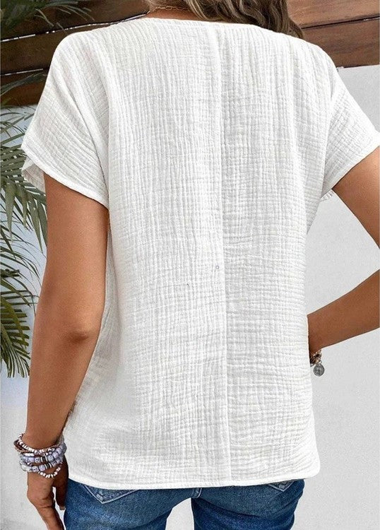 EB | Lässiges T-Shirt Mit Knopf Für Frauen Für Damen